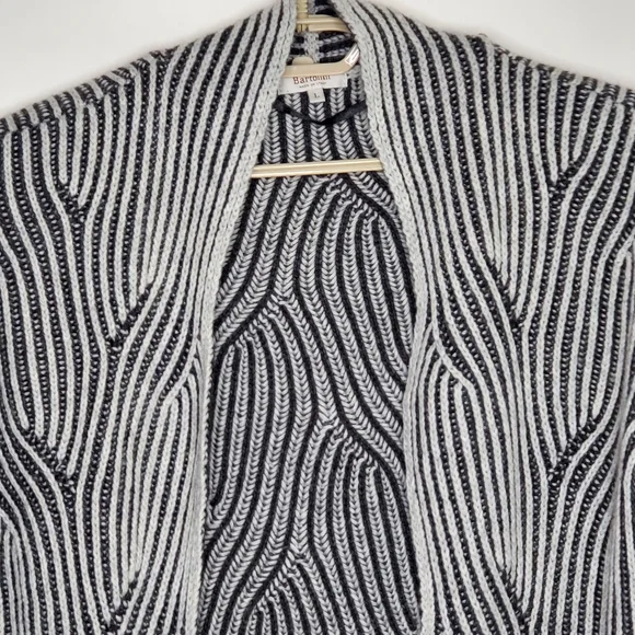 Bartolini Cashmere Wool Blend Cardigan Size L Made in Italy Open Front Sweater - Picture 2 of 12